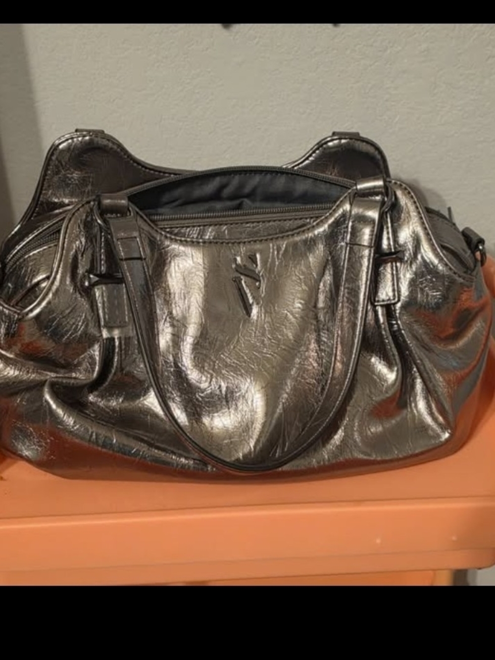Vera Wang Metallic Silver Shoulder Bag